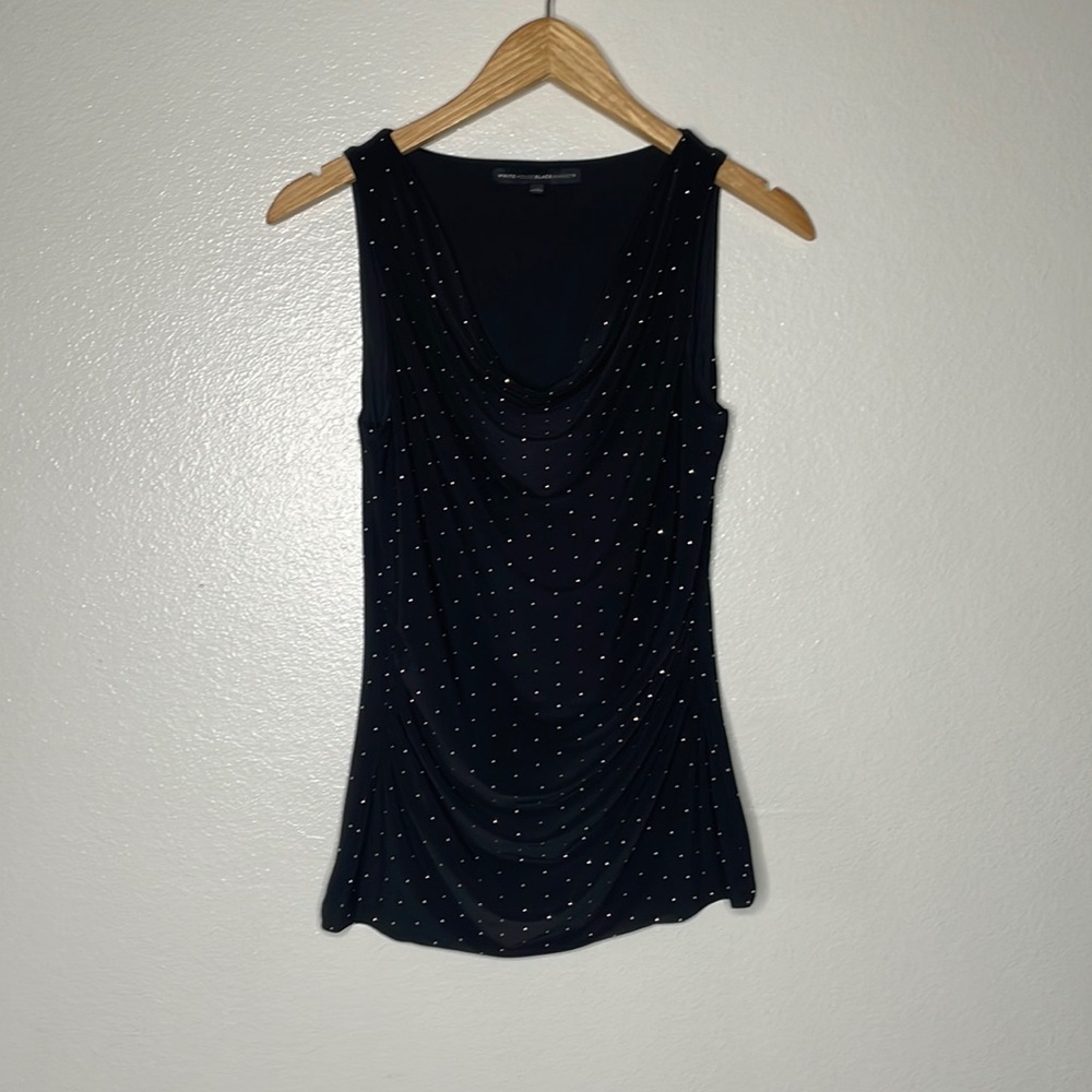 White House Black Market Sleeveless Blouse sz XS‎ Black